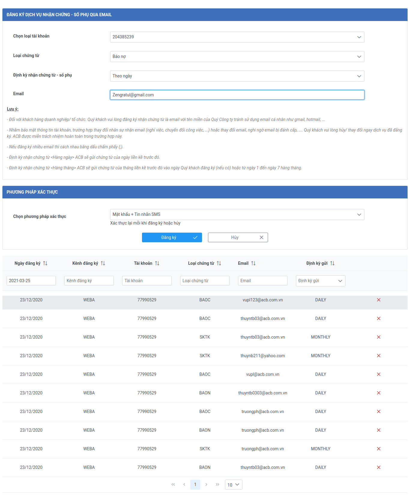 ACB Banking E-Statement
